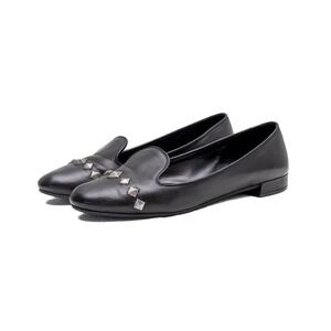 The‎ Original Car Shoe Women's Black Leather Studded Loafers Size EU 37.5 US 7.5